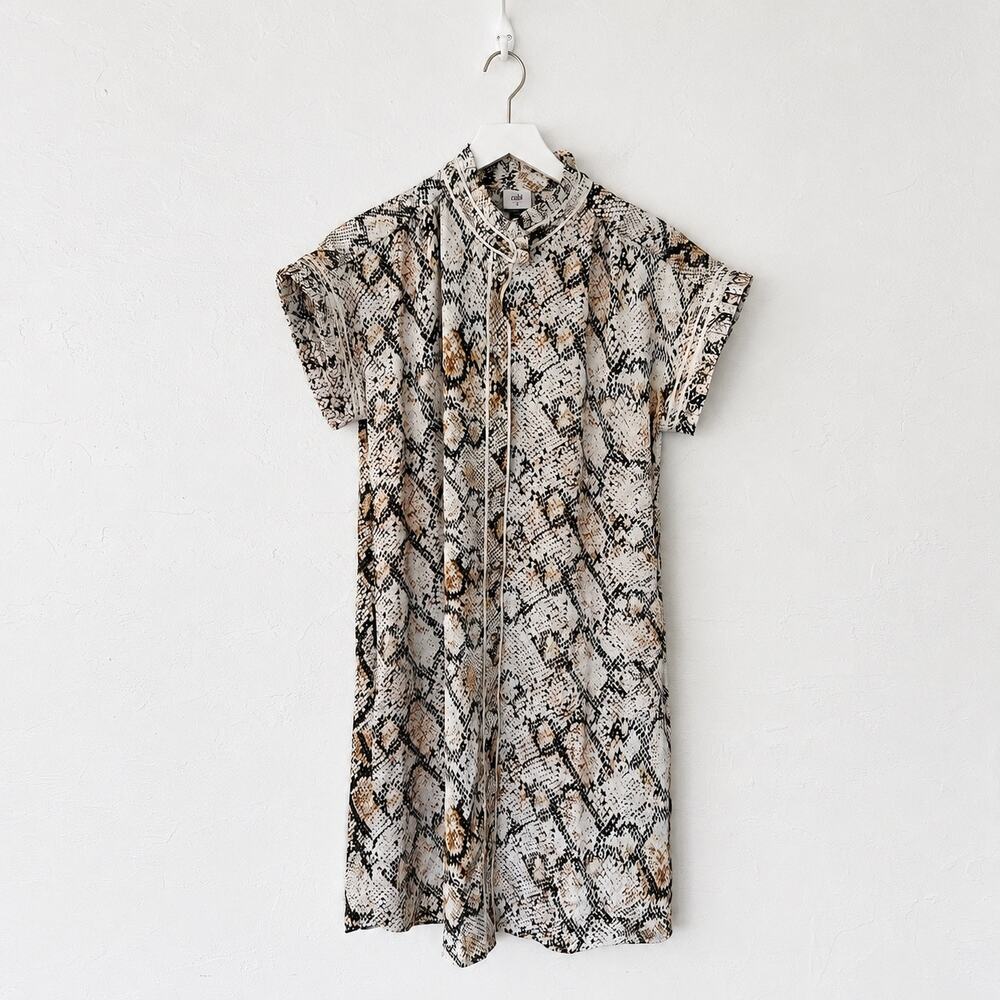 cabi Cobra Dress Snakeskin Print Mini Shirt Dress Spring 2025 Style 6759 S